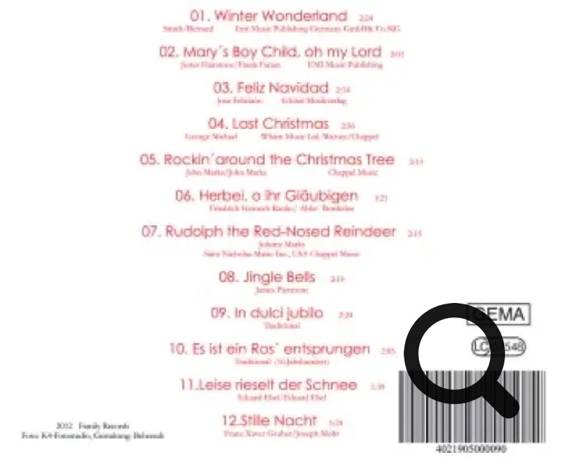 Cover modern Christmas Violin Rückseite
